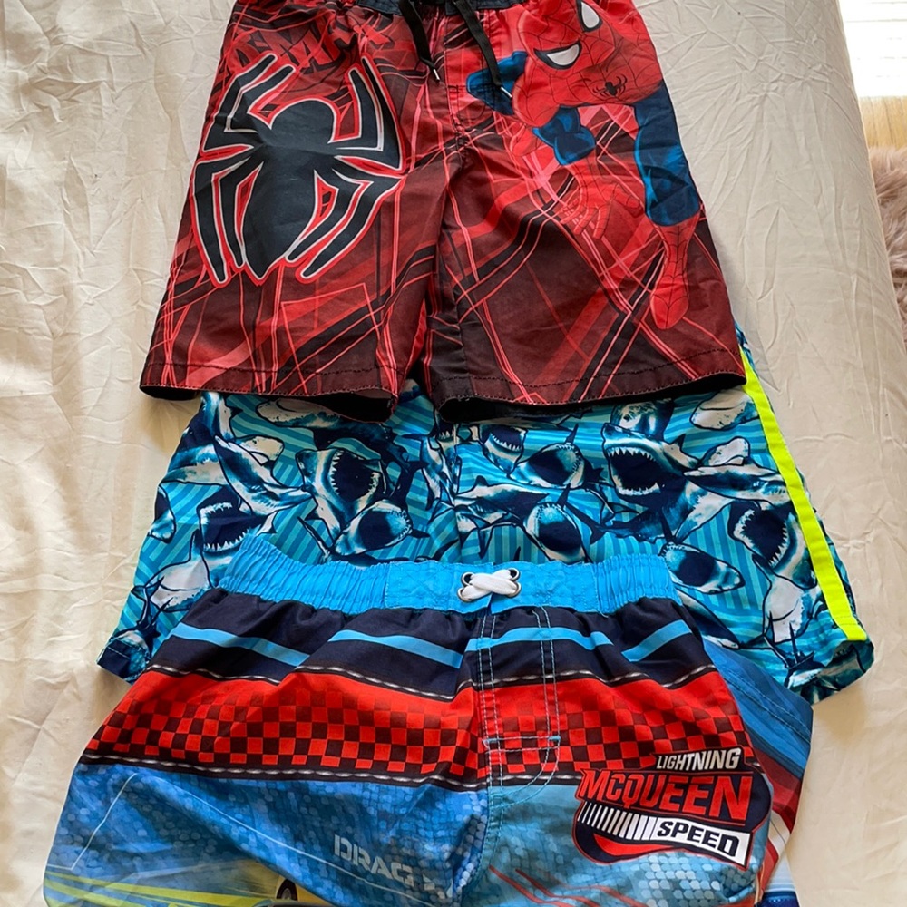 4 boys bathing suits size 8